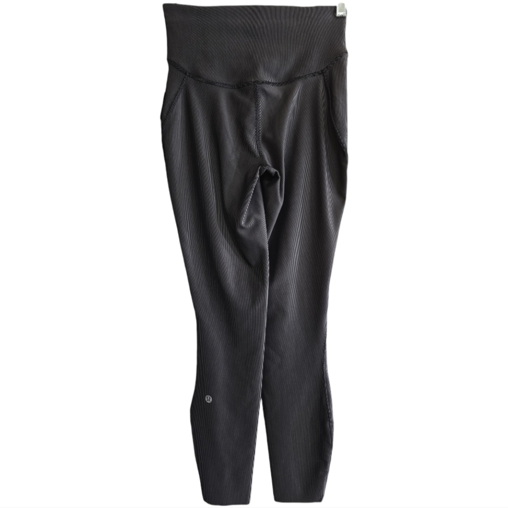 NWT Lululemon Base Pace High Rise Tight 25" 4 Two-toned Ribbed Black / Gull Grey - Picture 7 of 12